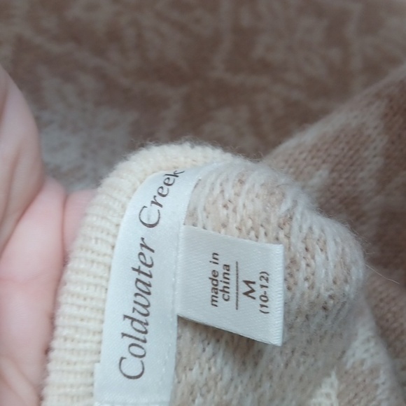 Coldwater Creek Womens Beautiful Snowflake ❄️ Zip Up WOOL Blend Cardigan SZ M - Picture 7 of 9